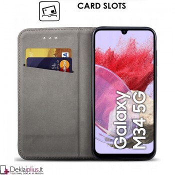 Telone atverčiamas dėklas - auksinės spalvos (Samsung M34 5G) Telone atverčiamas dėklas - auksinės spalvos (Samsung M34 5G)